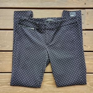 BANANA REPUBLIC Sloan Slim Pants Low Rise Polka Dot Black & White, Size 2, NWT